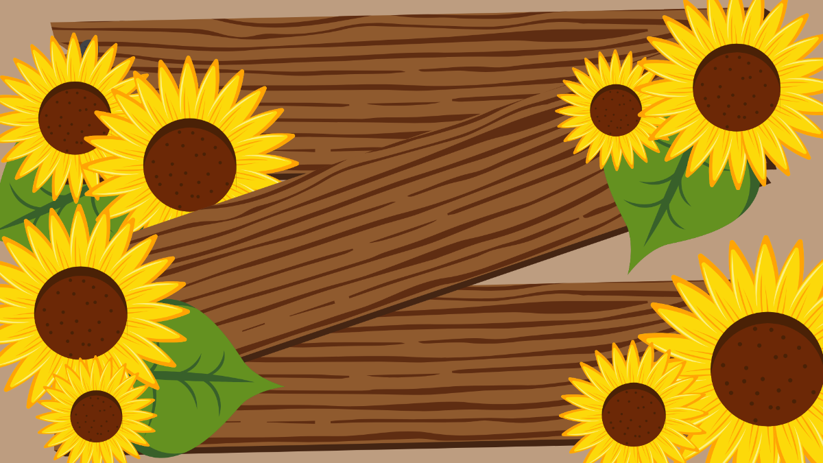 Free Rustic Sunflower Background Template