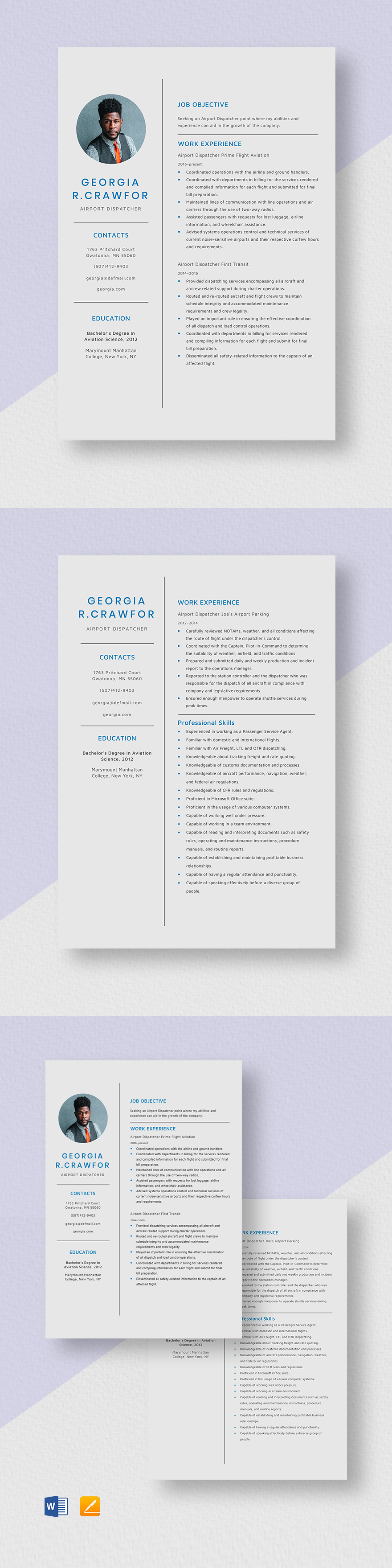 Free Airport Dispatcher Resume Template