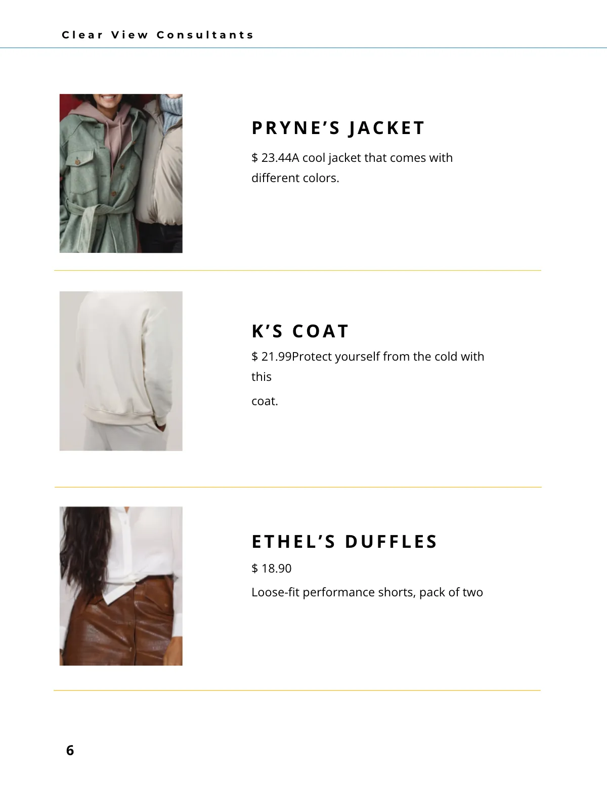 Free Garment Catalog Template to Edit Online