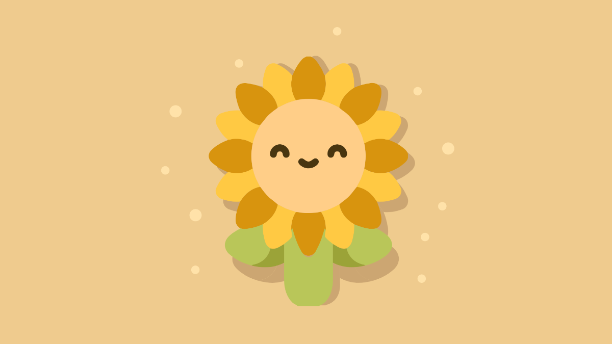 Cute Sunflower Background Template