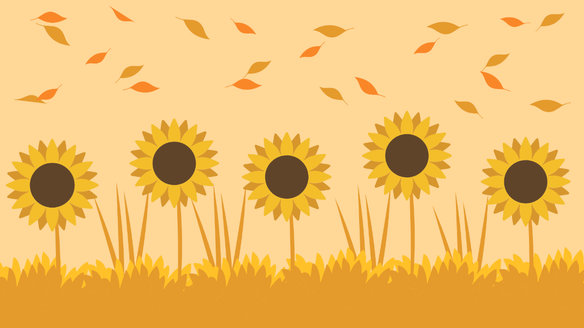 Fall Sunflower Background Template