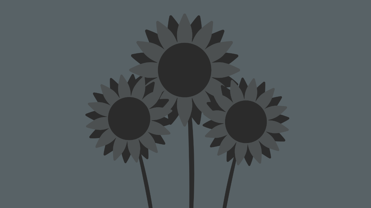 Black Sunflower Background Template