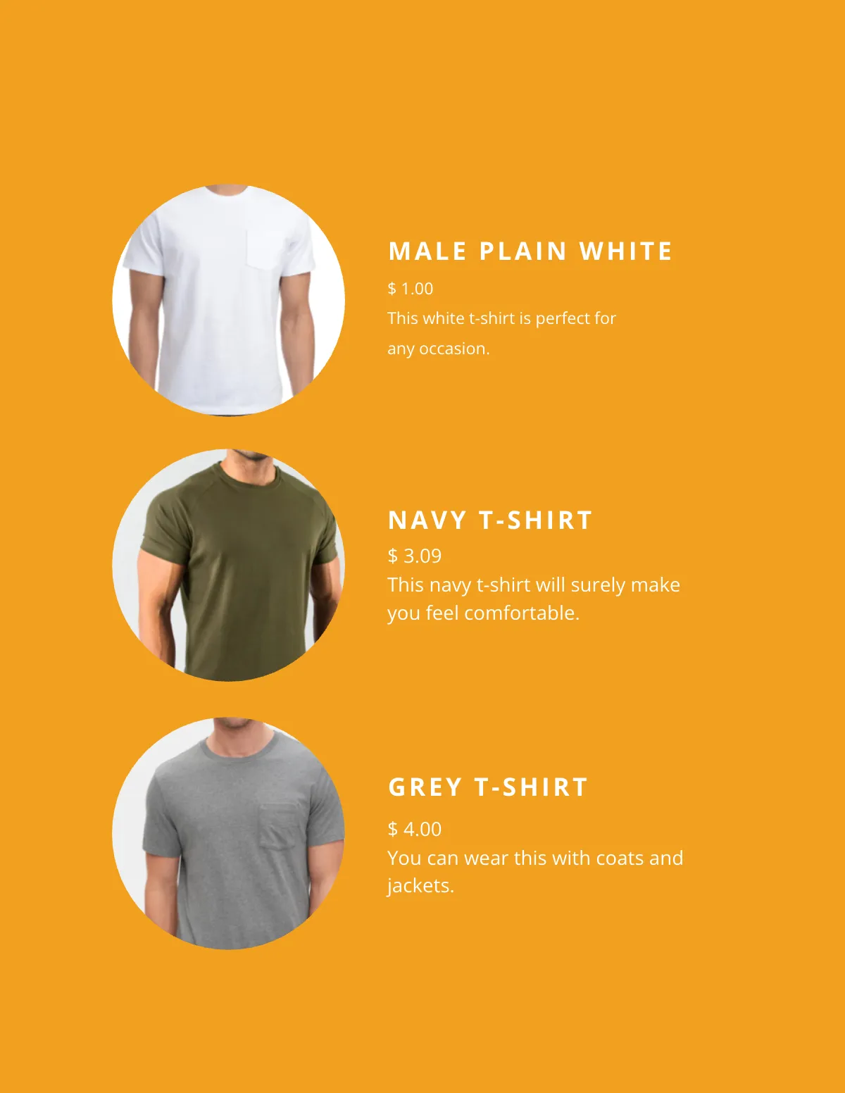 Free Blank T Shirt Catalog Template to Edit Online