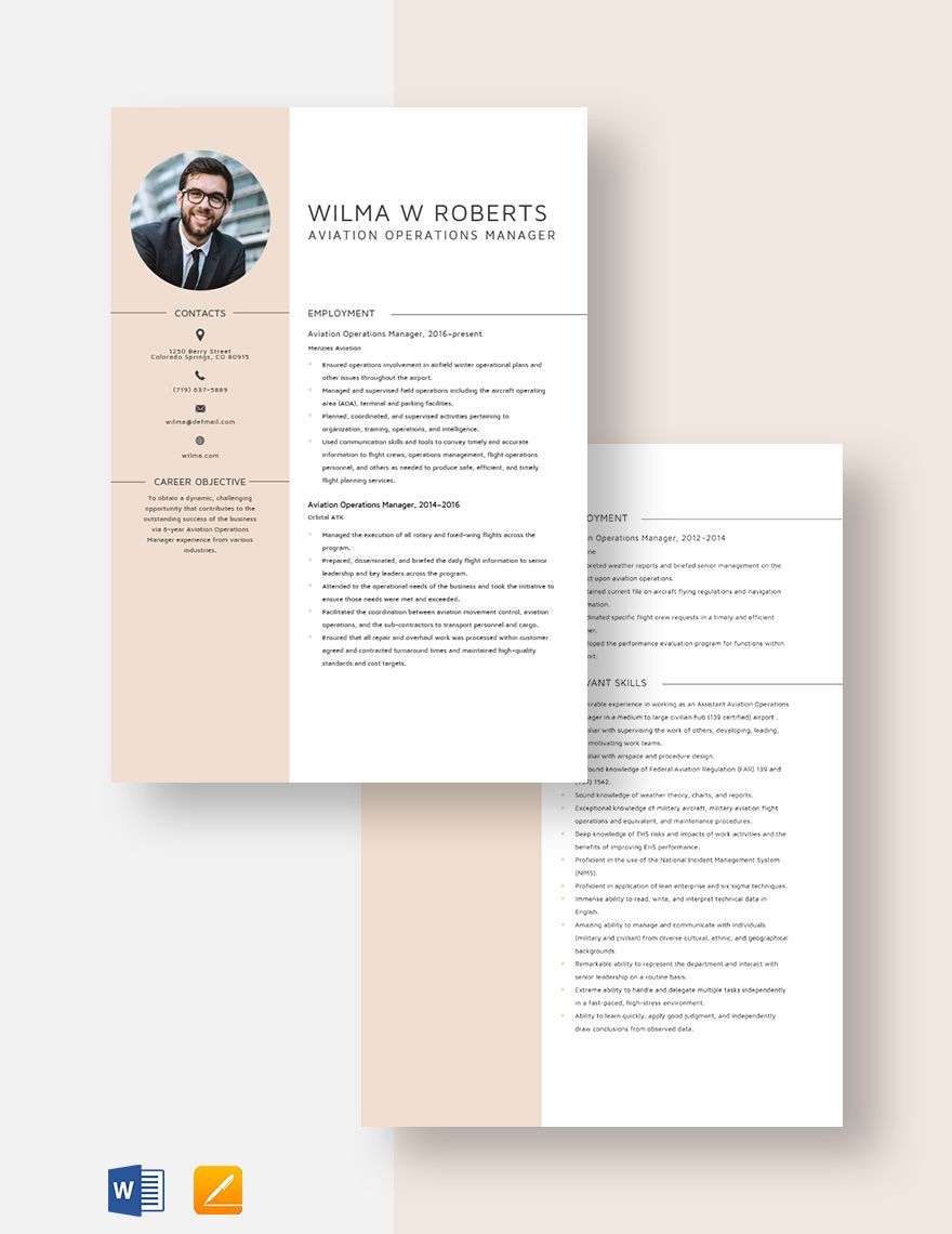 Aviation Operations Manager Resume