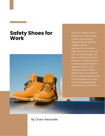 Free Safety Shoes Catalog Template to Edit Online