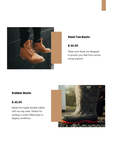 Free Safety Shoes Catalog Template to Edit Online