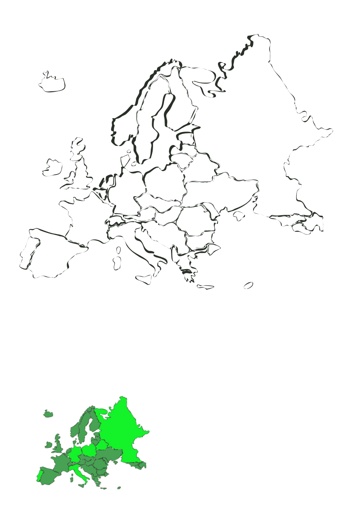 High Quality Europe Map Coloring Page Template