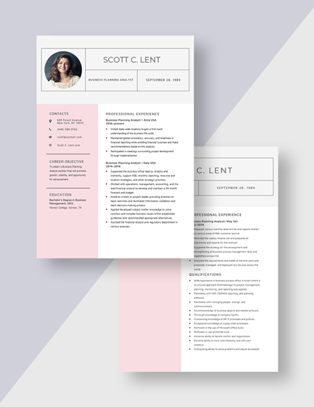 Business Planning Analyst Resume Download