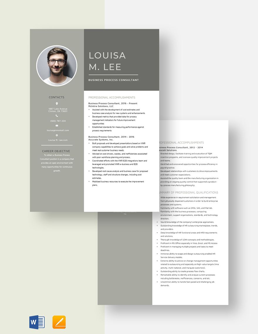 Business Process Consultant Resume