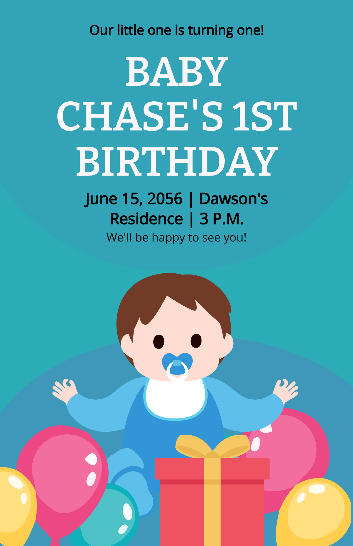 Free Baby Birthday Poster Template