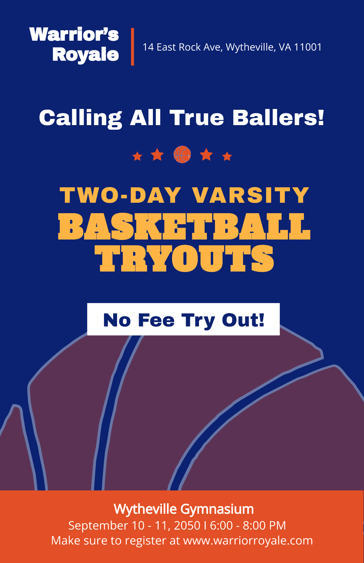 Sample Basketball Poster Template