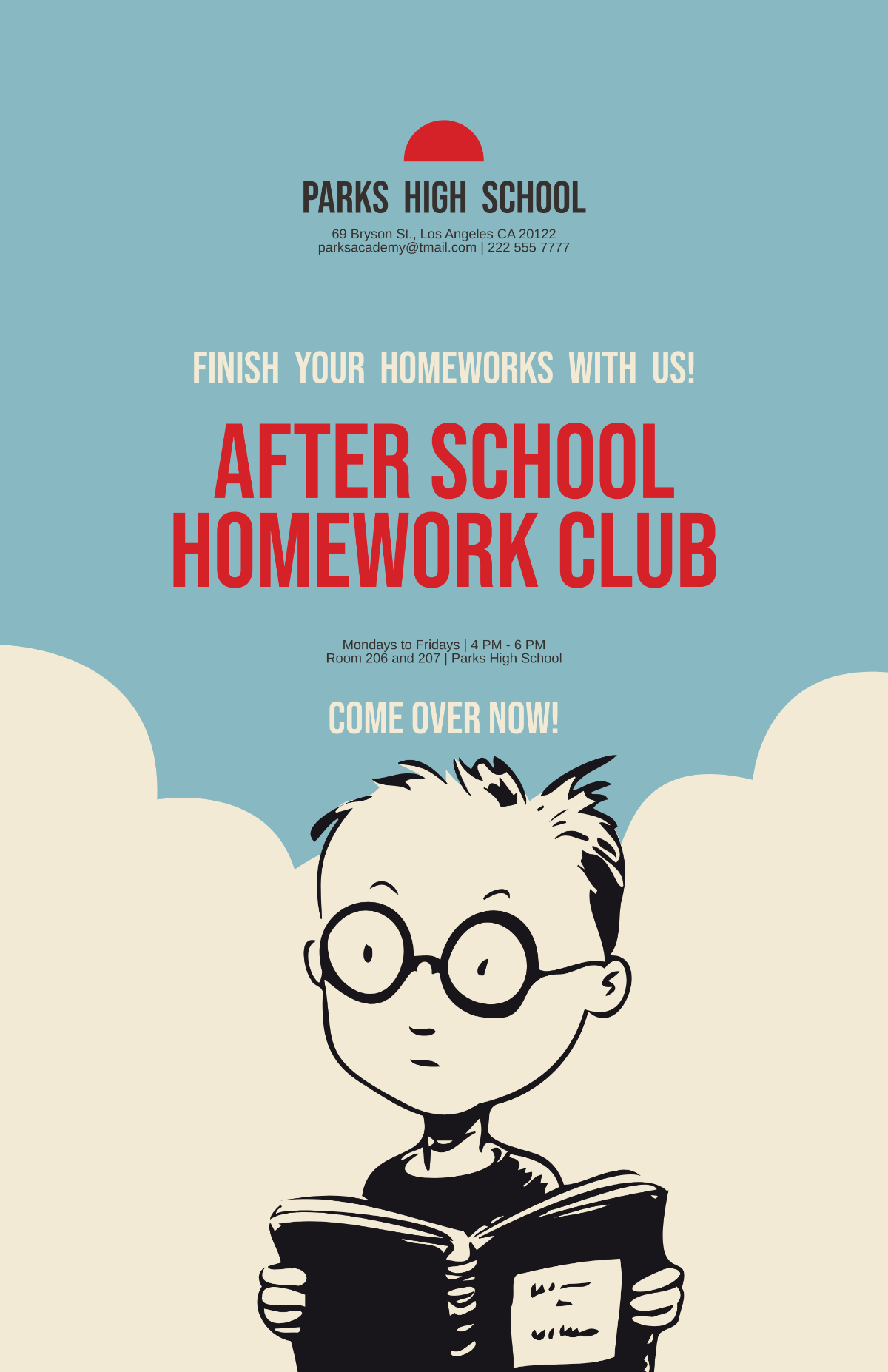 After School Homework Club Poster Template