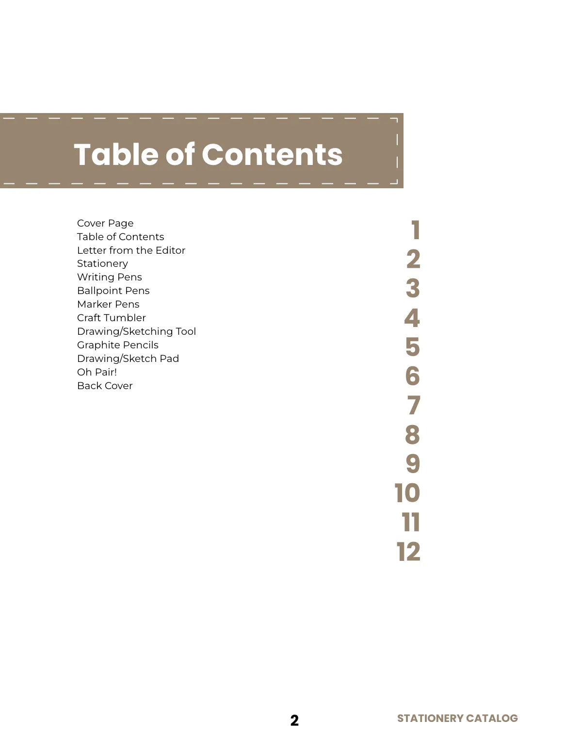 Free Sample Stationery Catalog Template to Edit Online