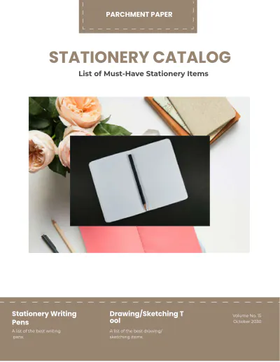 Free Sample Stationery Catalog Template to Edit Online