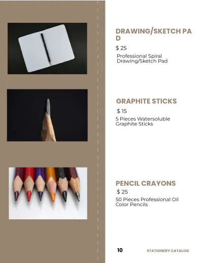 Free Sample Stationery Catalog Template to Edit Online