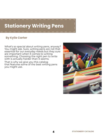 Free Sample Stationery Catalog Template to Edit Online