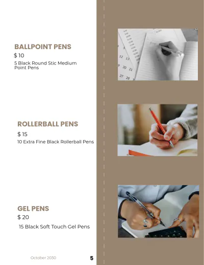Free Sample Stationery Catalog Template to Edit Online