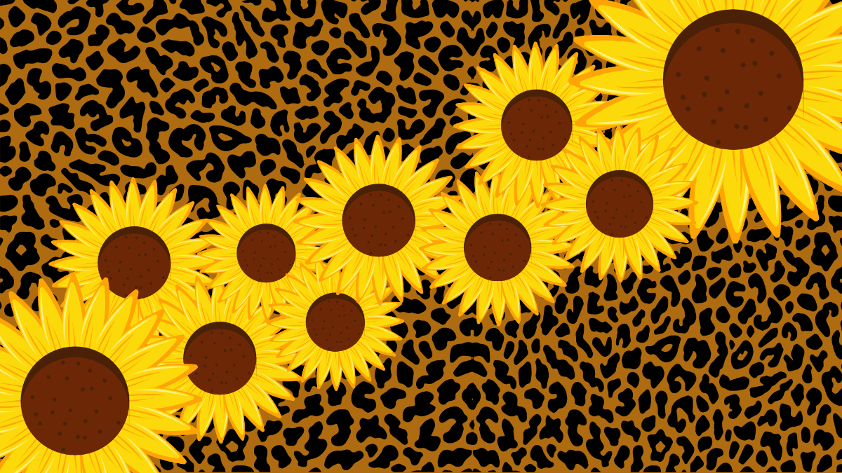 Free Leopard Sunflower Background Template