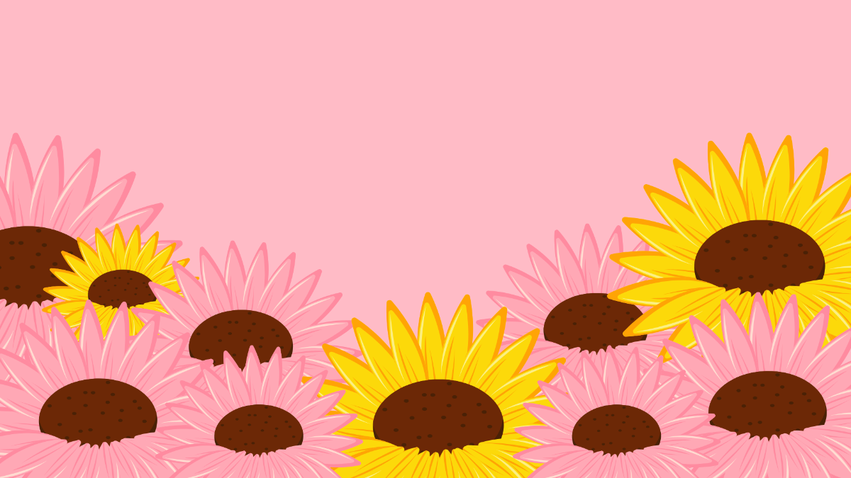 Pink Sunflower Background Template