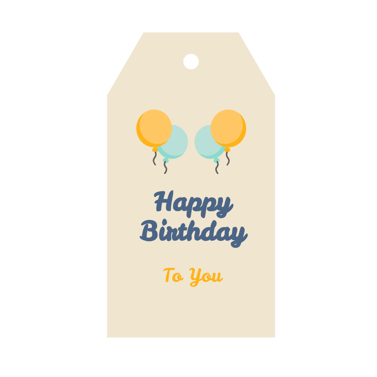 Happy Birthday Gift Tag Vector Template