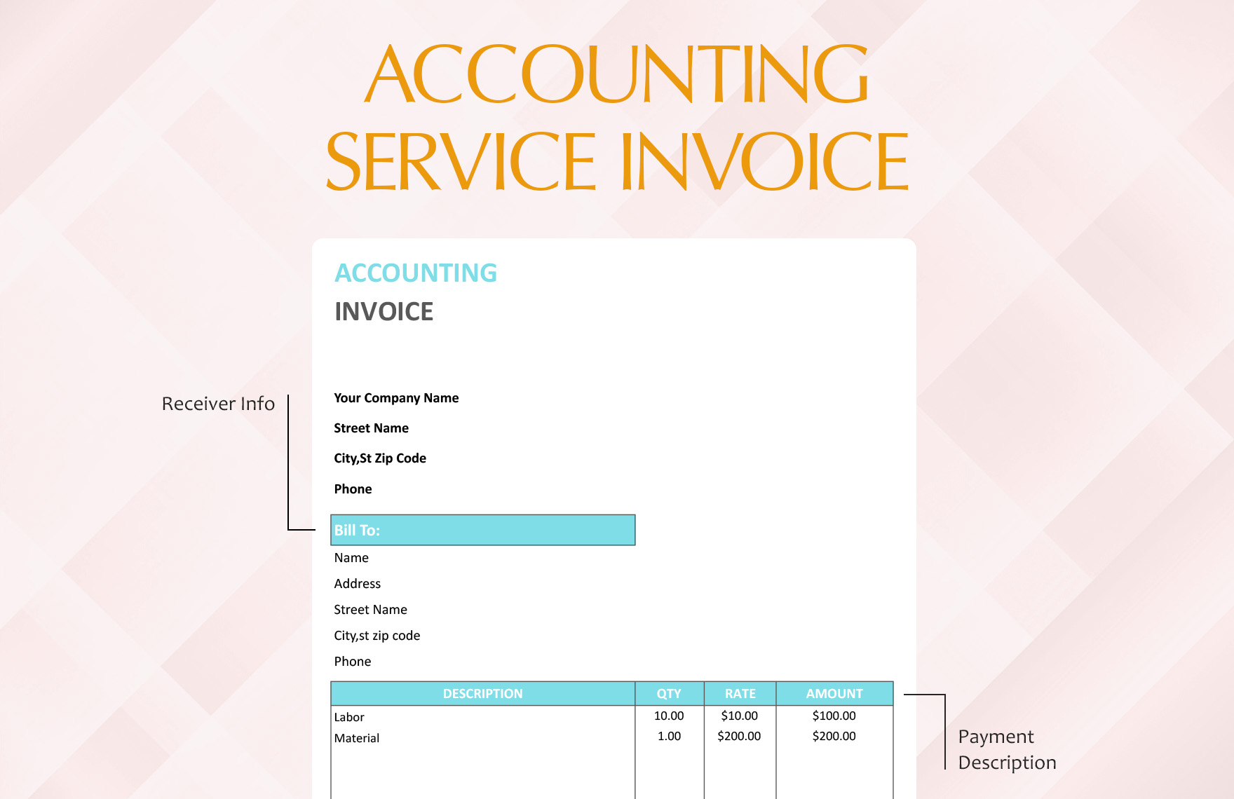 Accounting Service Invoice Template