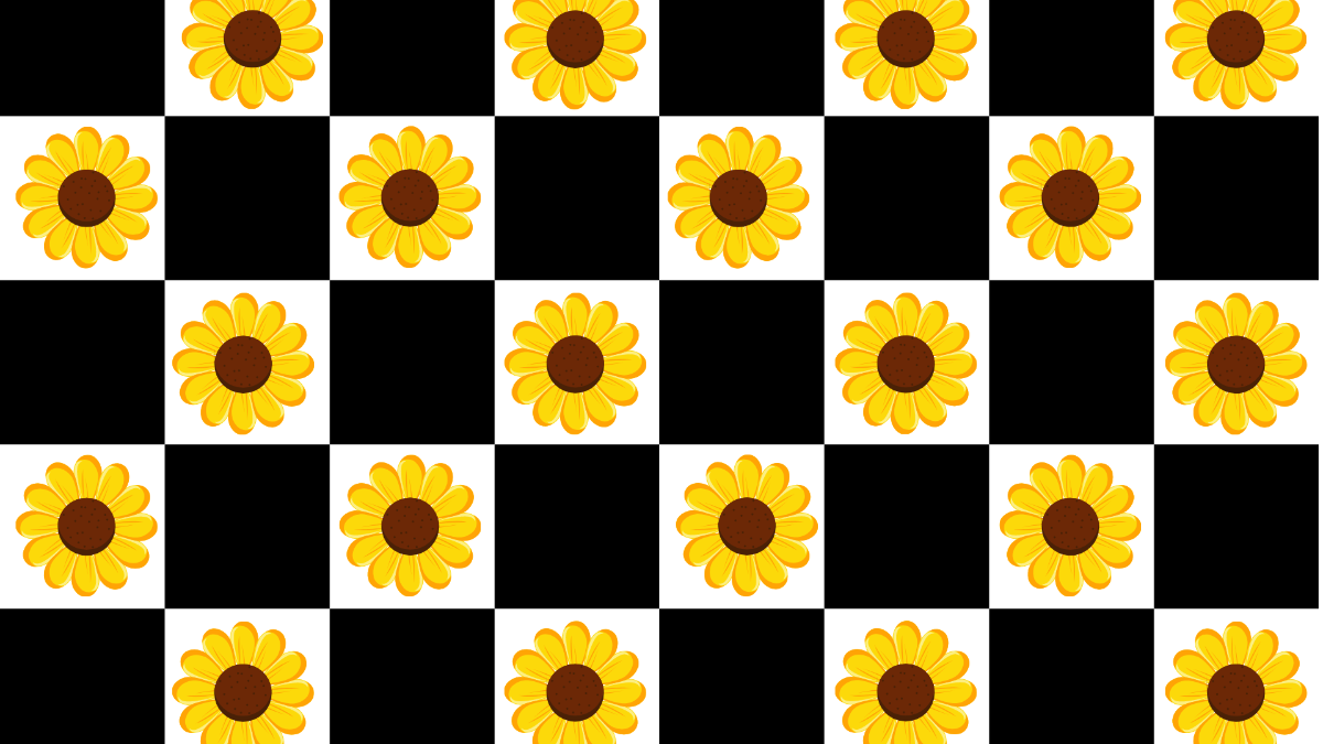 Checkered Sunflower Background Template