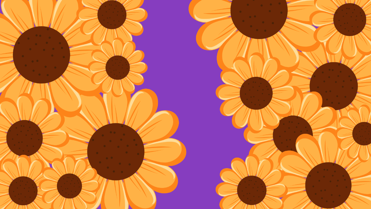Free Orange Sunflower Background Template