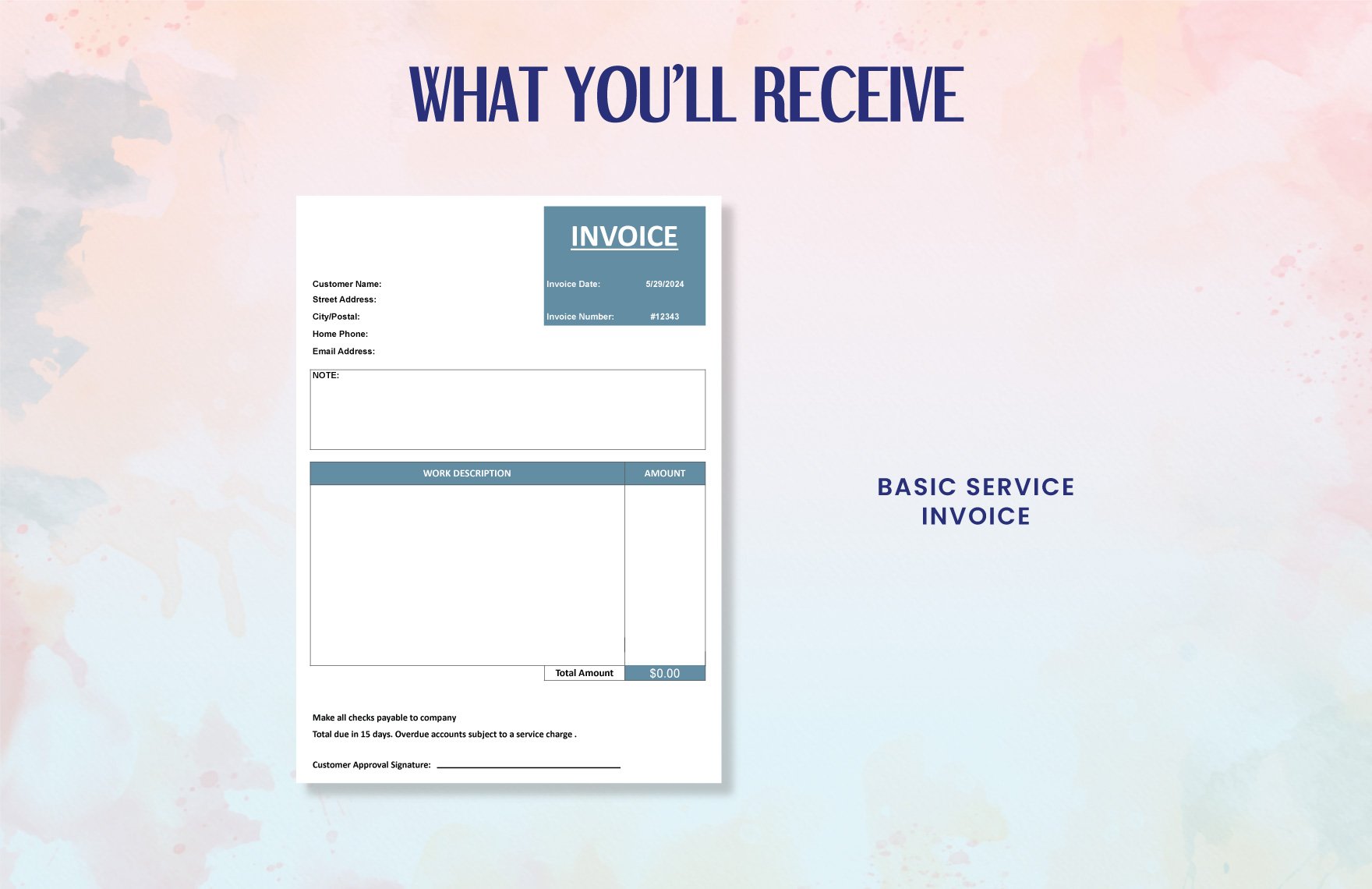 Basic Service Invoice Template