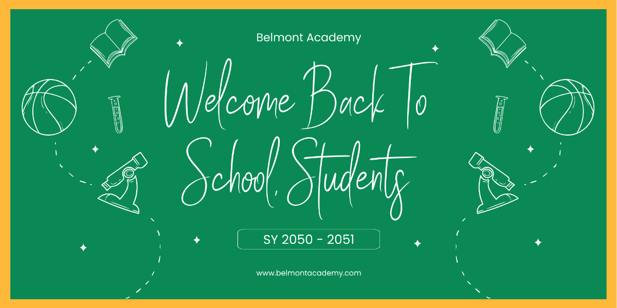 Back To School Calligraphy Banner Template