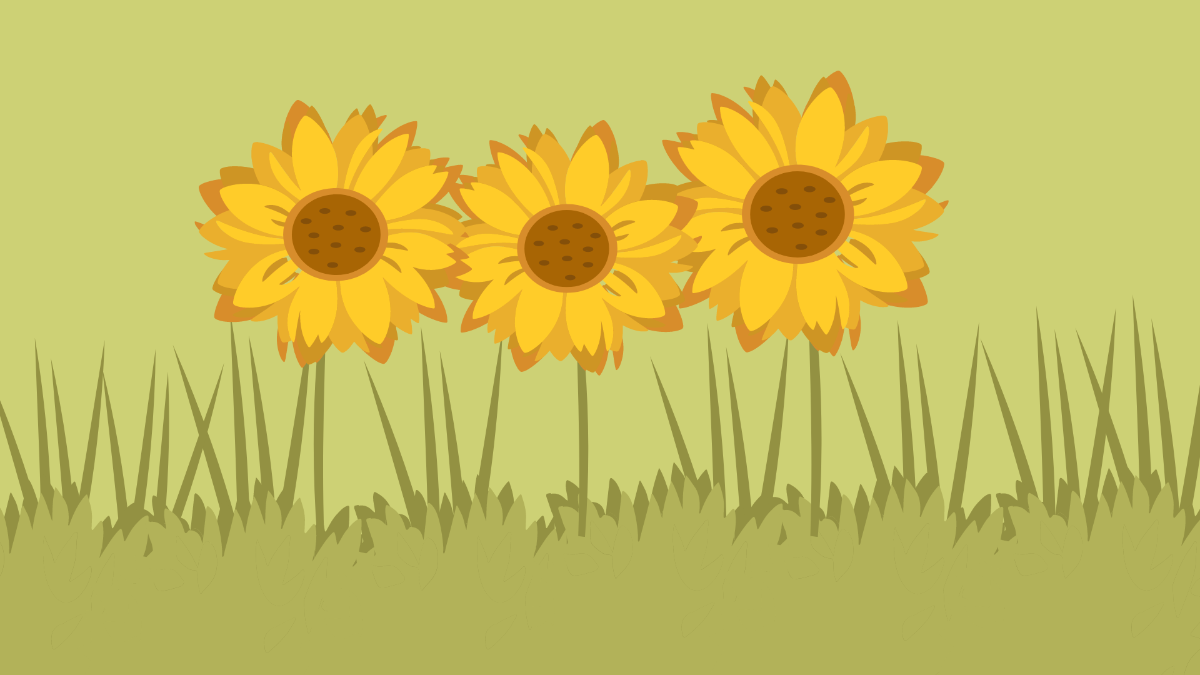 Real Sunflower Background Template