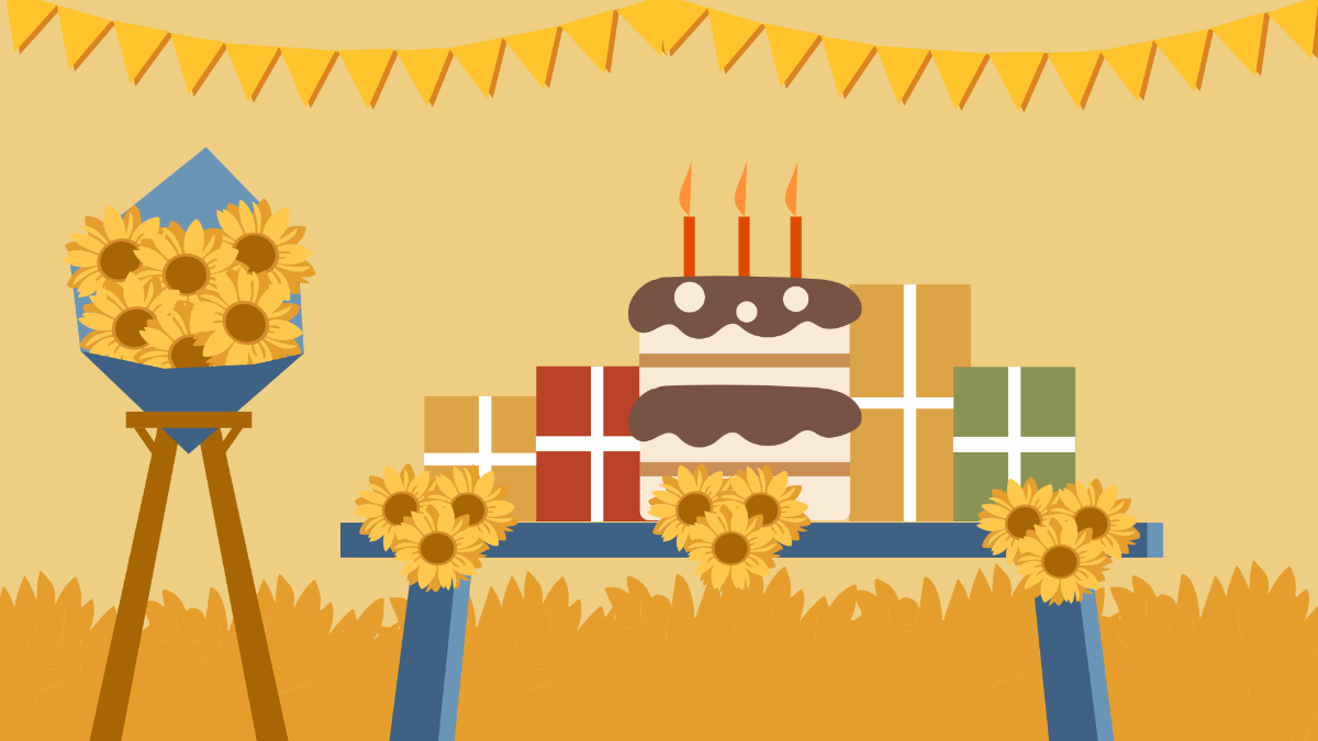 Sunflower Birthday Background Template
