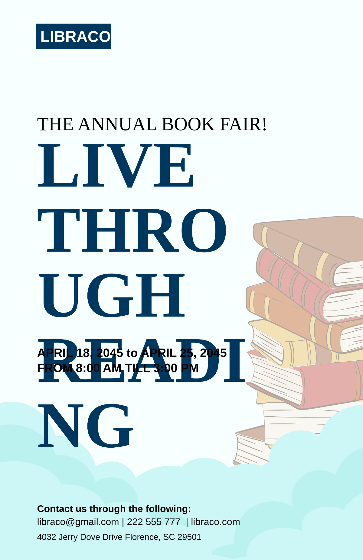 Free Annual Book Fair Poster Template to Edit Online