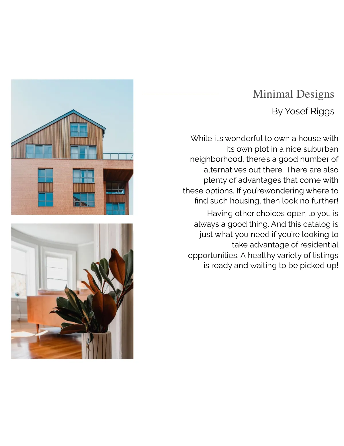 Free One Page Real Estate Catalog Template to Edit Online