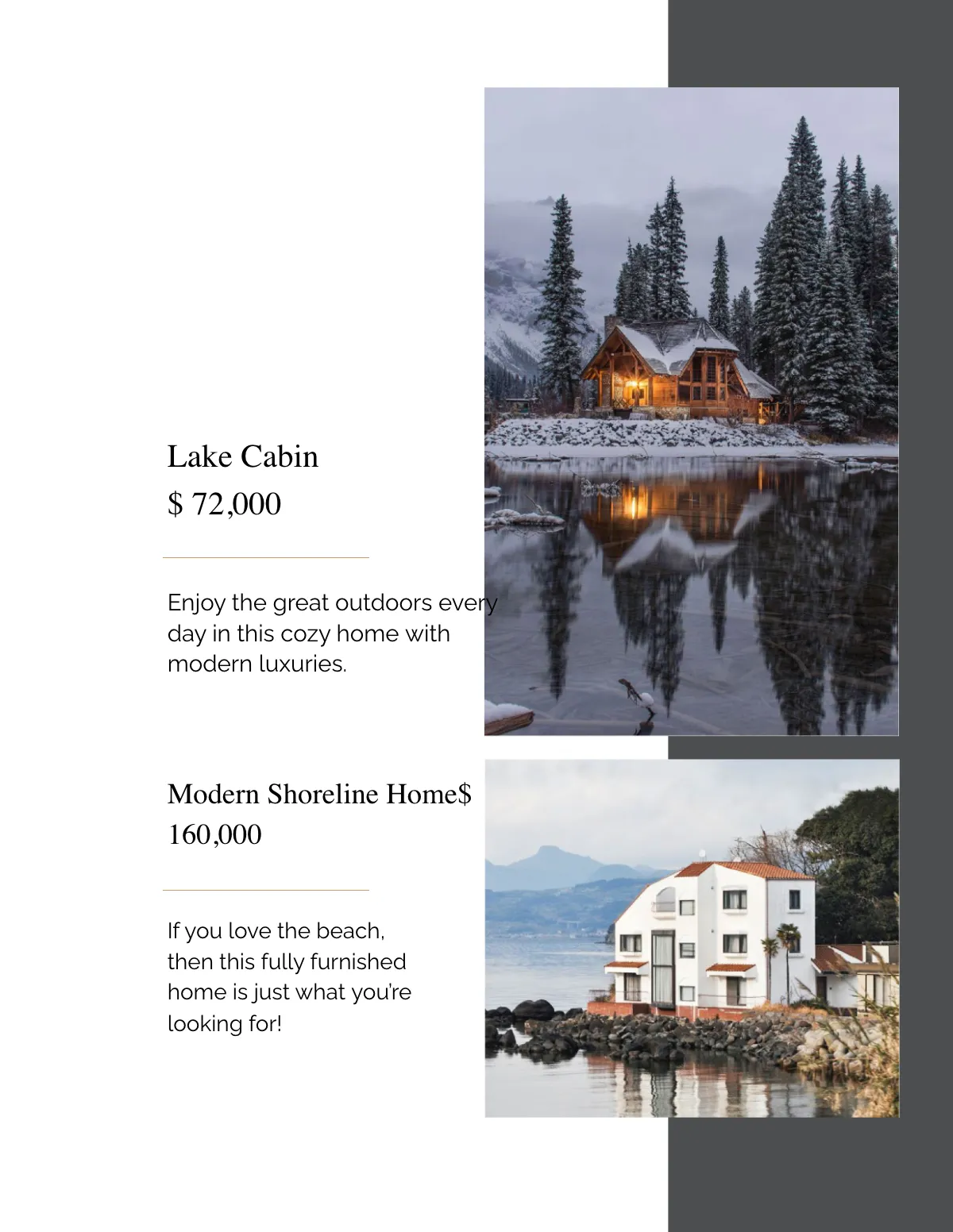 Free One Page Real Estate Catalog Template to Edit Online