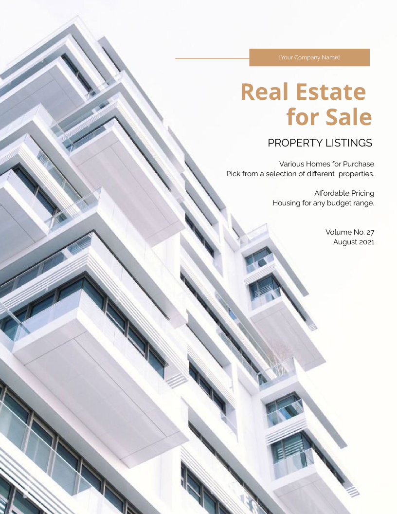One Page Real Estate Catalog Template Edit Online & Download Example