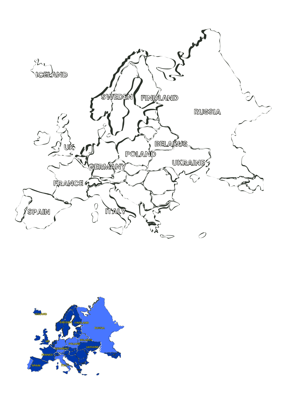Political Europe Map Coloring Page Template