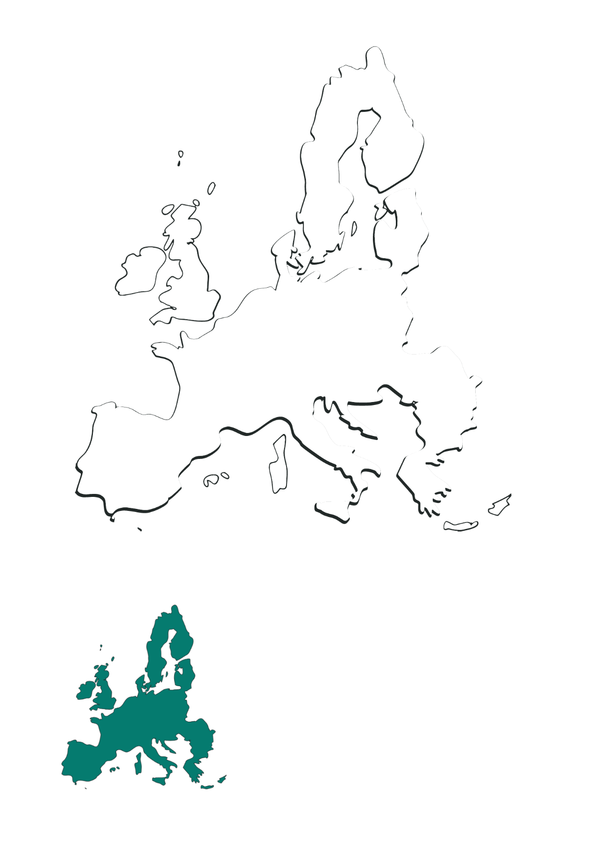 Free Basic Europe Map Coloring Page Template