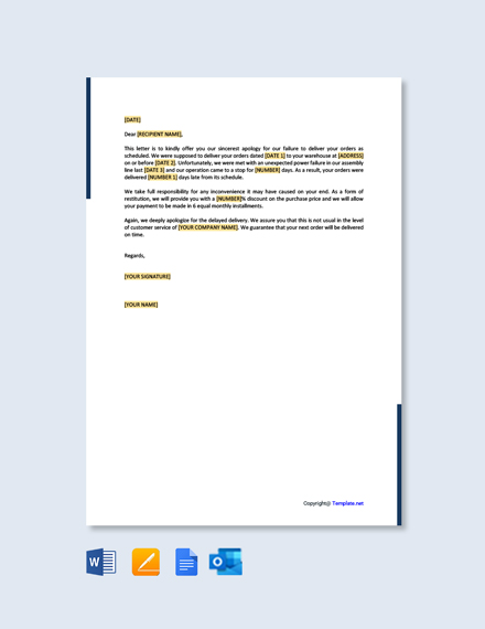 Free Business Apology Letter for Miscommunication Template - Word ...