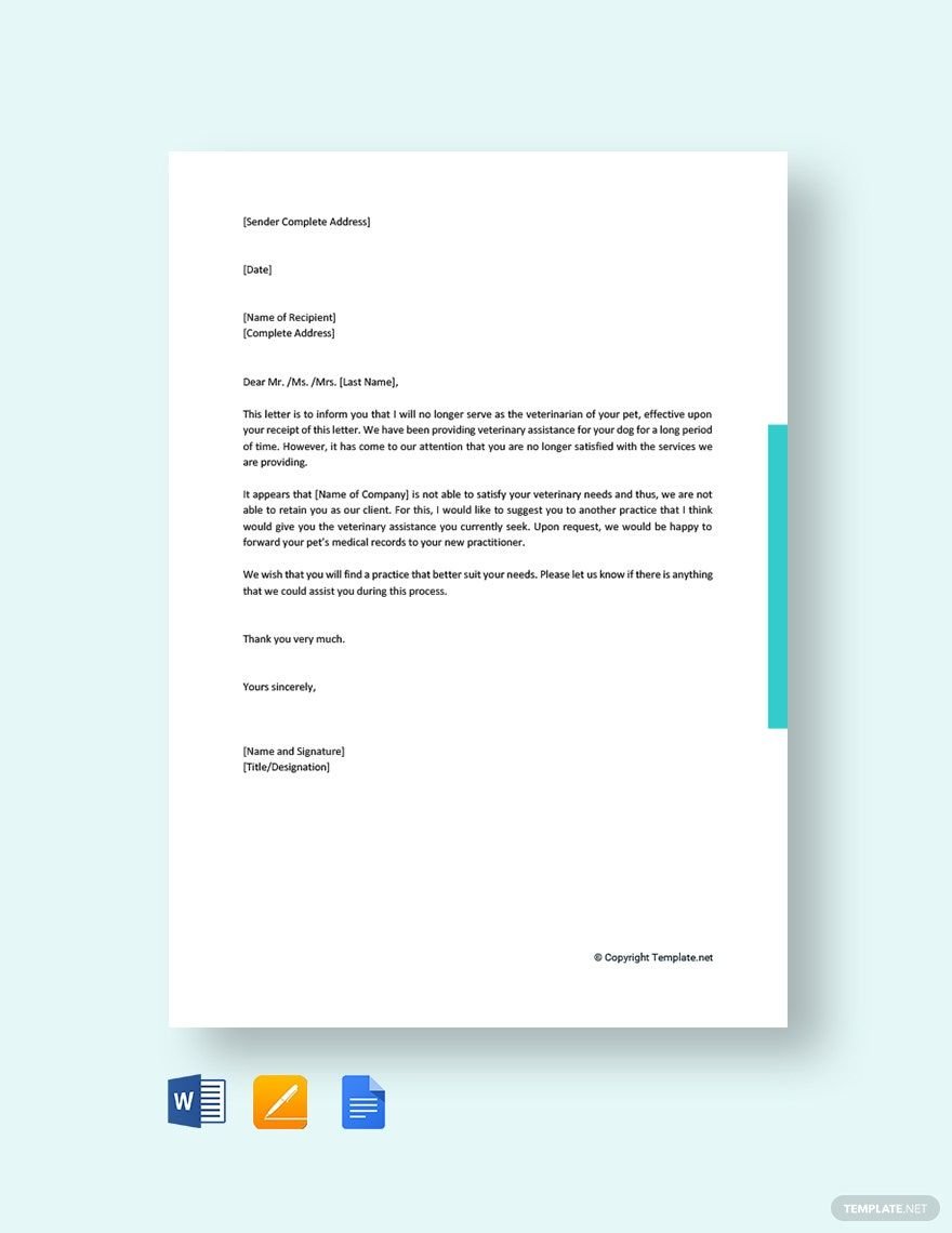 Free Client Termination Letter Template