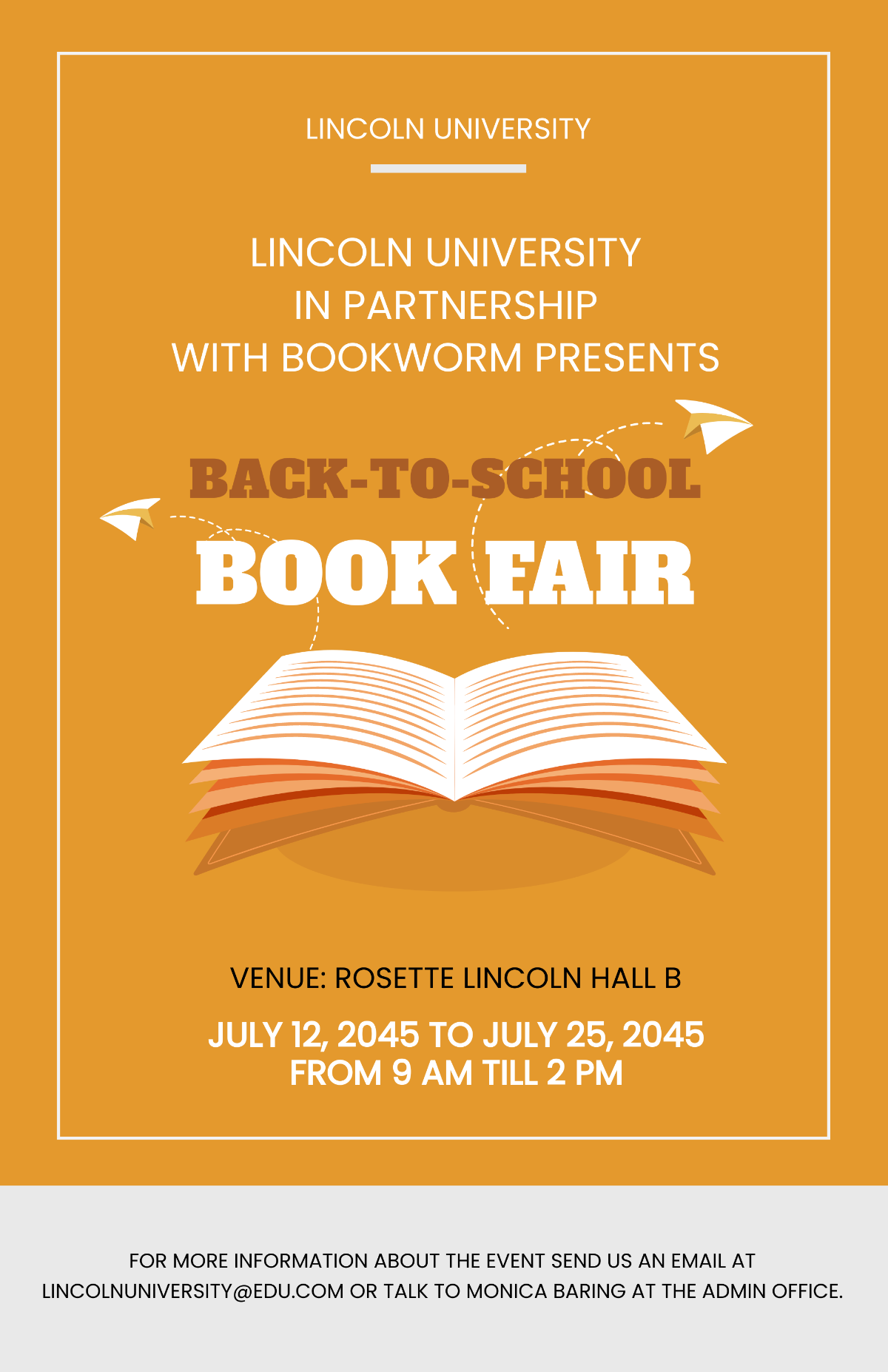 Book Fair Event Poster Template