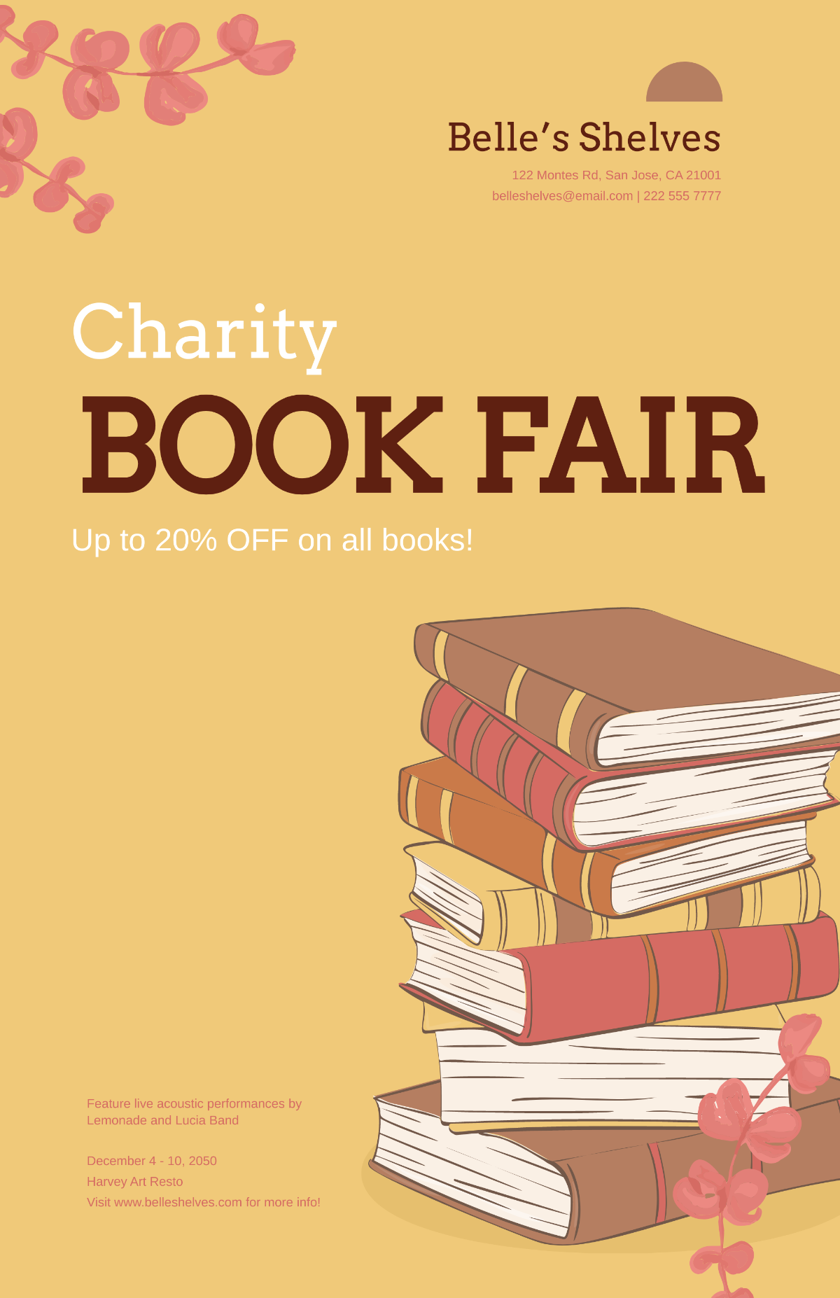 Free Vintage Book Fair Poster Template