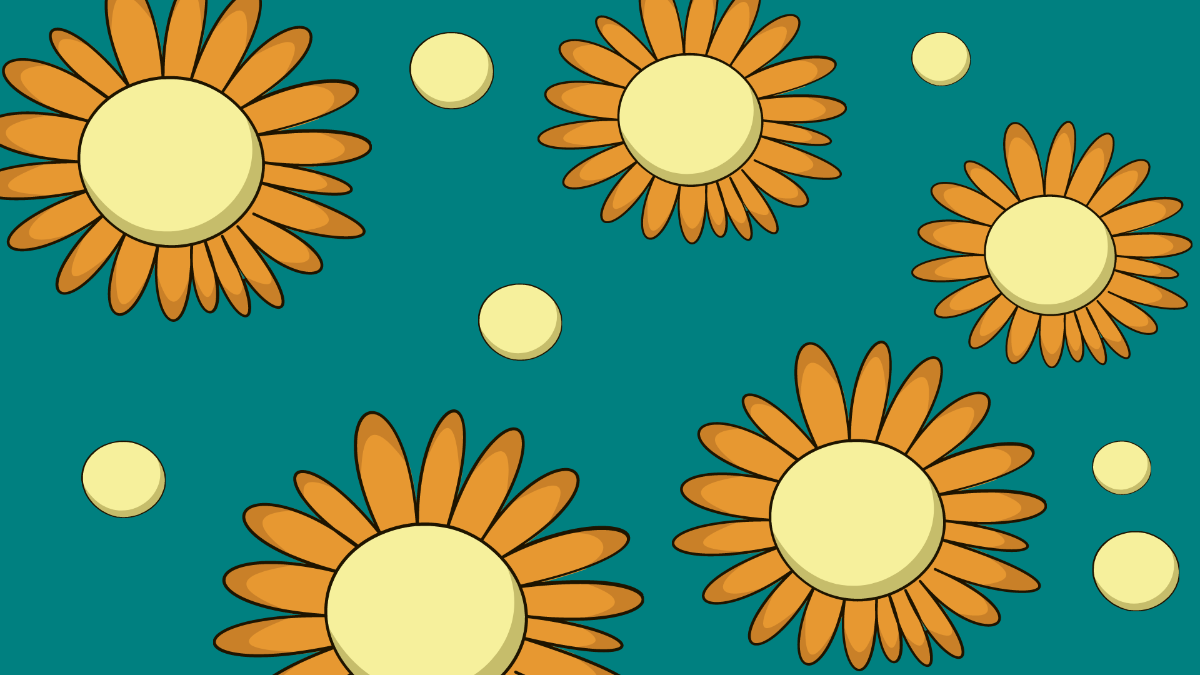 Free Teal Sunflower Background Template