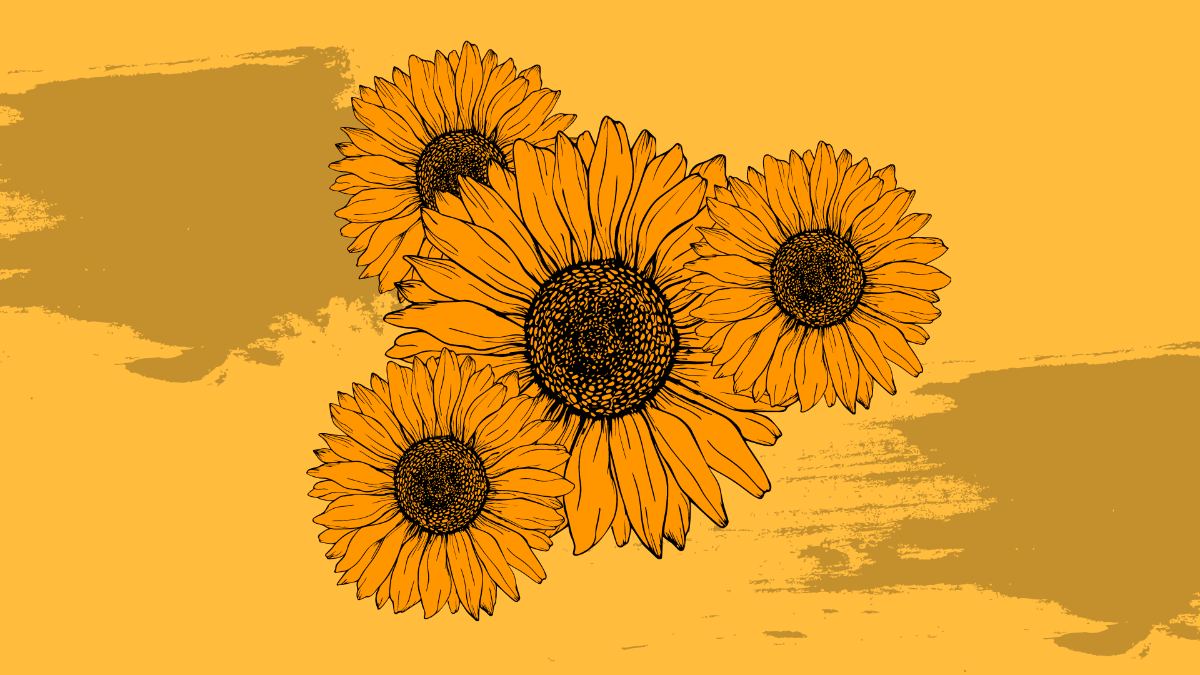 Vintage Sunflower Background Template