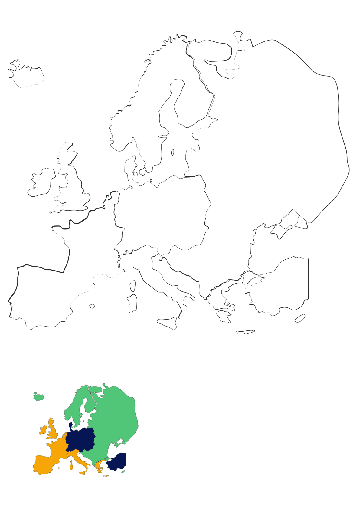 Europe Relief Map Coloring Page