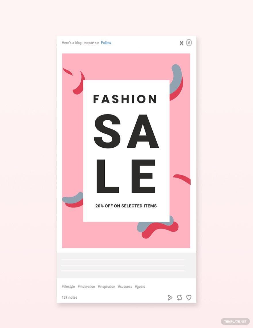 Modern Fashion Sale Tumblr Post Template