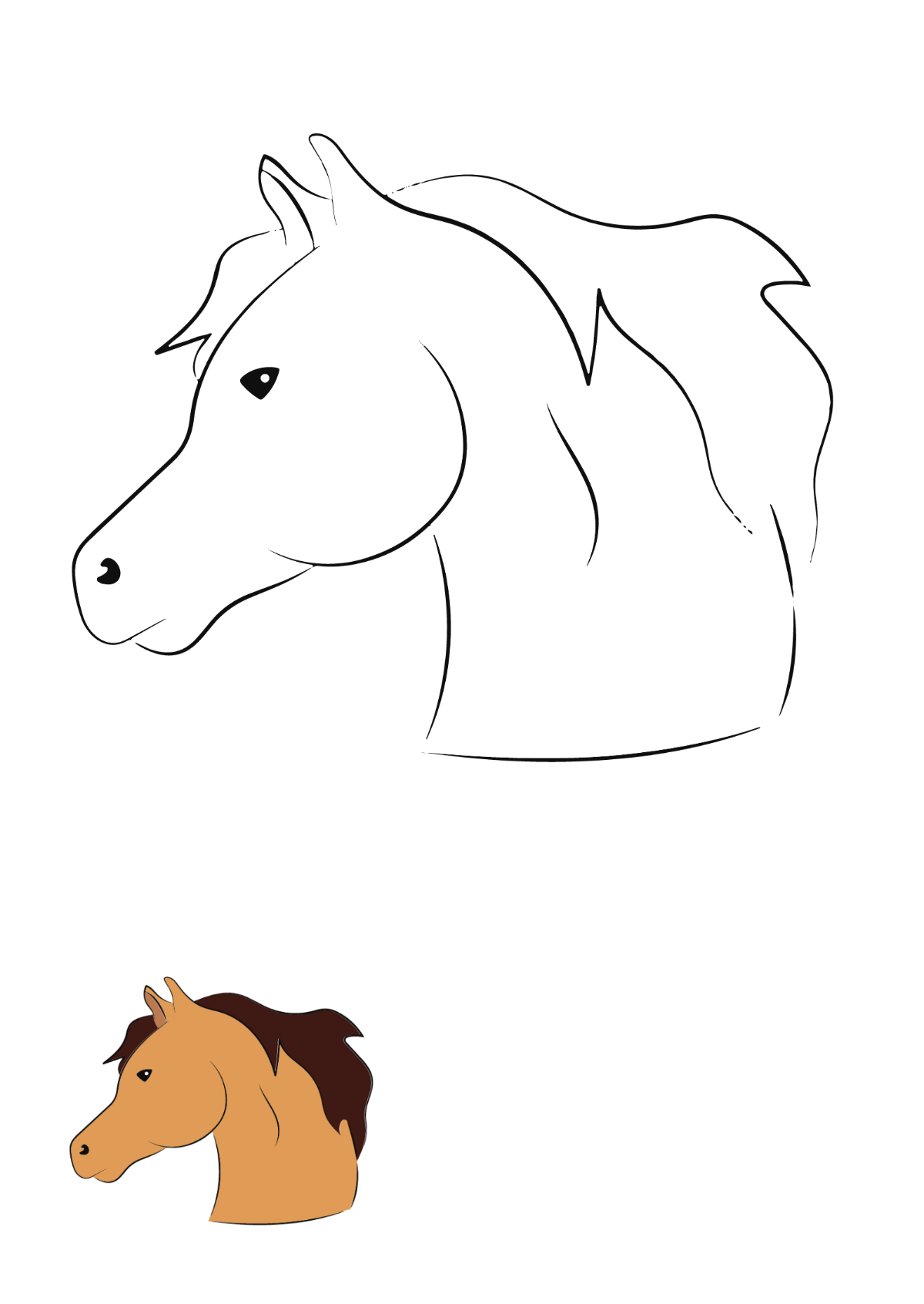 Free Horse Head Coloring Page Template