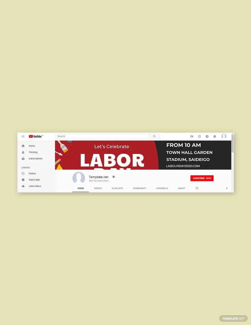 Labor Day YouTube Channel Cover Template