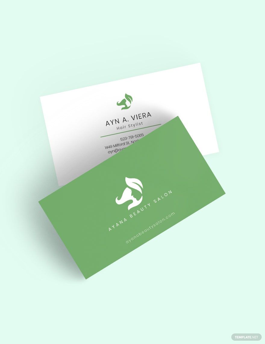 Natural Beauty Salon Business Card Template in Word, Google Docs, Illustrator, PSD, Apple Pages, Publisher