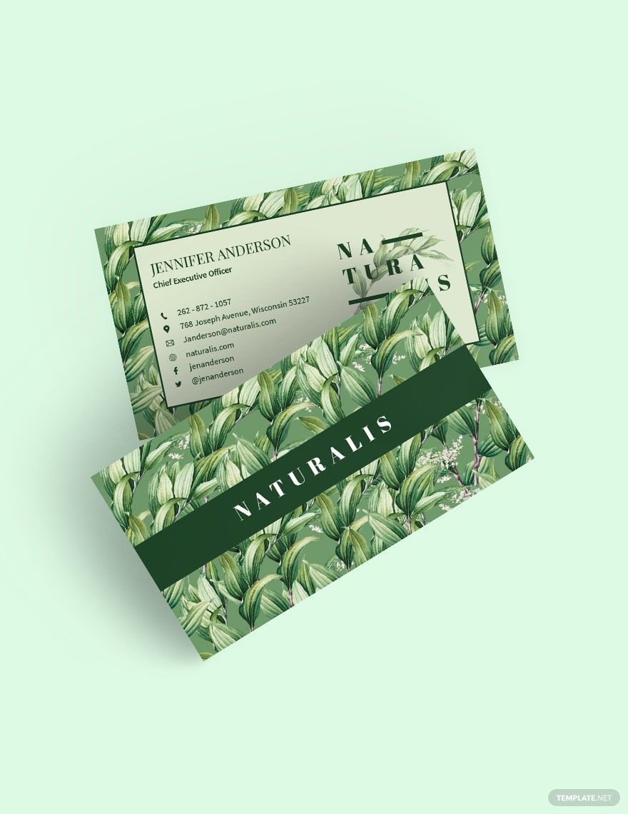 Naturalis Business Card Template in Word, Google Docs, Illustrator, PSD, Apple Pages, Publisher