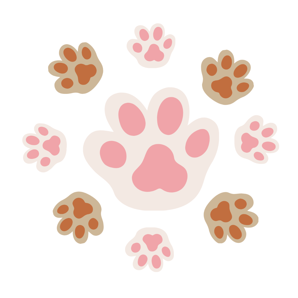 Paw Print Vector Template